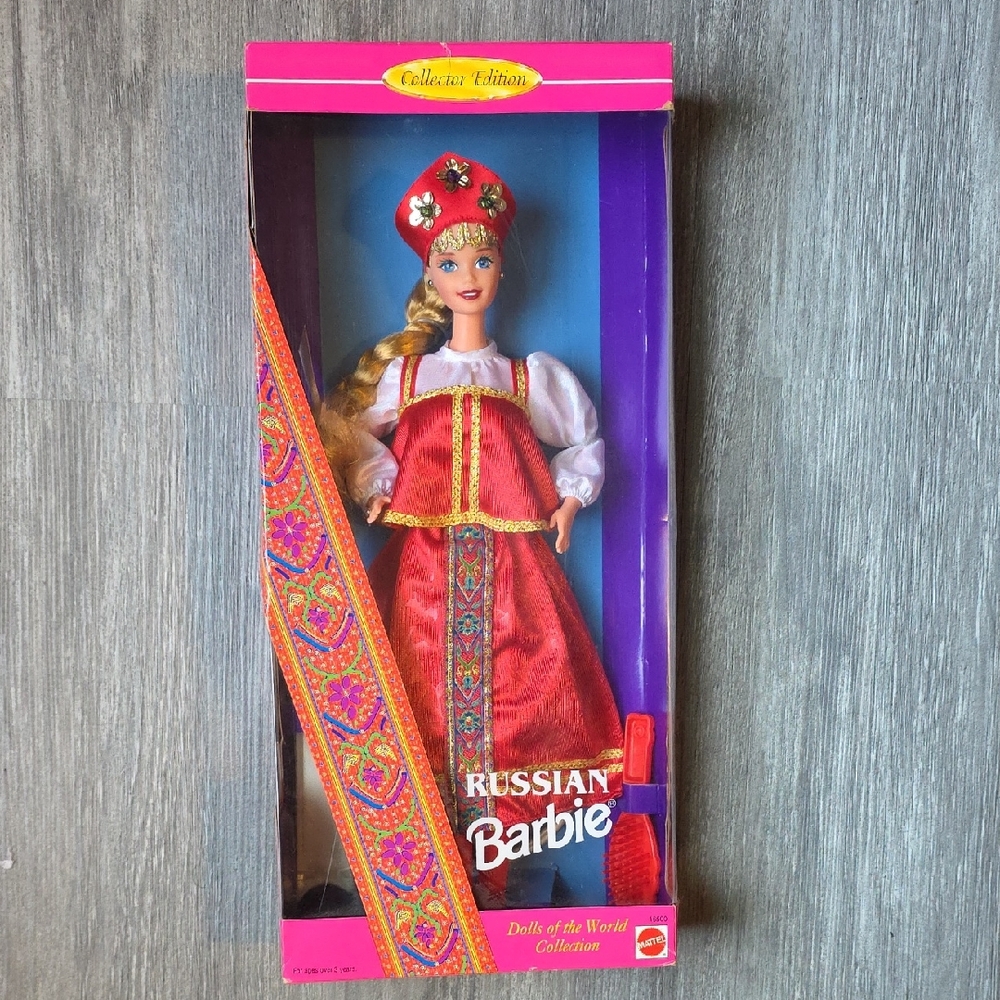 Barbie Russian Doll in Red and Blue Ensemble